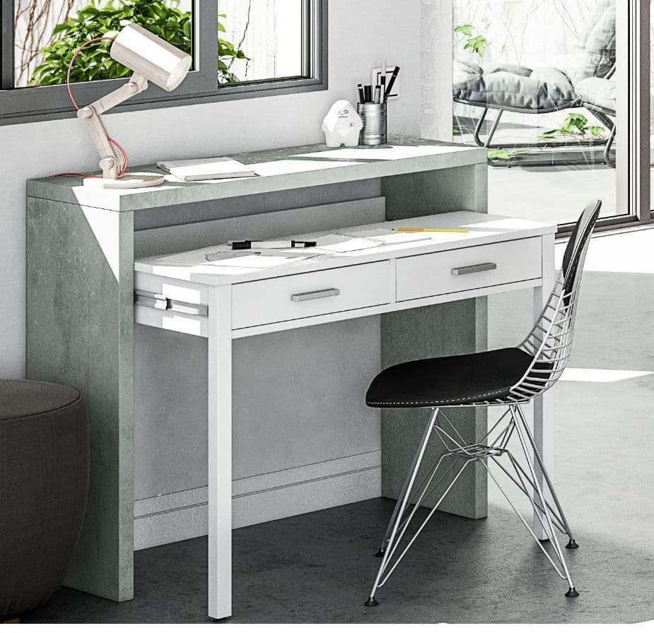 Turin Artic Concrete Grey And White Desk/Dressing Table or Console Table - 2931
