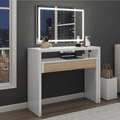Turin Extending Console Table White and Oak | Amos Mann Furniture Wholesalers