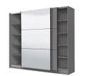 Valentina Grey 220cm Sliding Wardrobe with Mirror - 11008287