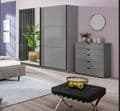 Valentina Grey 220cm Sliding Wardrobe with Mirror - 11008287