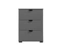 Valentina Grey 3 Drawer Bedside Table - 11009016
