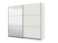 Valentina White 220cm Sliding Wardrobe with Mirror - 11008286