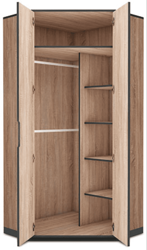 Vant Oak Effect 2 Door Corner Wardrobe - 2677