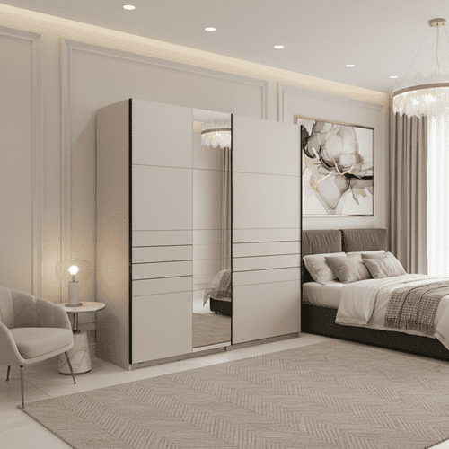 Weyma 200cm Cashmere Sliding Door Wardrobe - 11014745