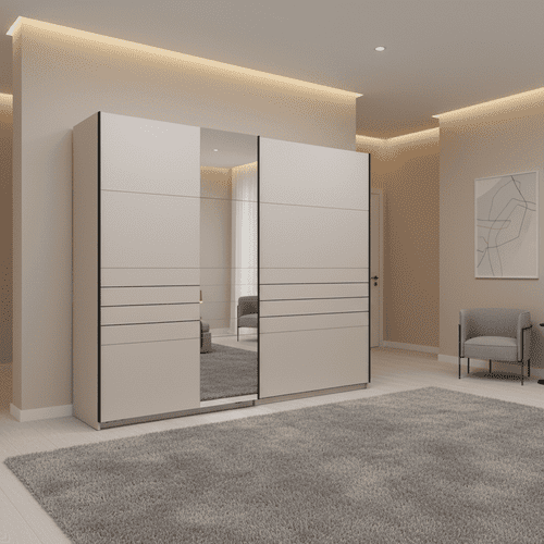 Weyma 245cm Cashmere Sliding Door Wardrobe - 11014747