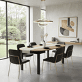 Wiktor Black And Oak Effect Round Extending Dining Table - SZY-INDS2