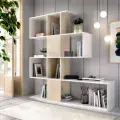 Zaga White And Oak Effect Gloss Bookcase - 2896