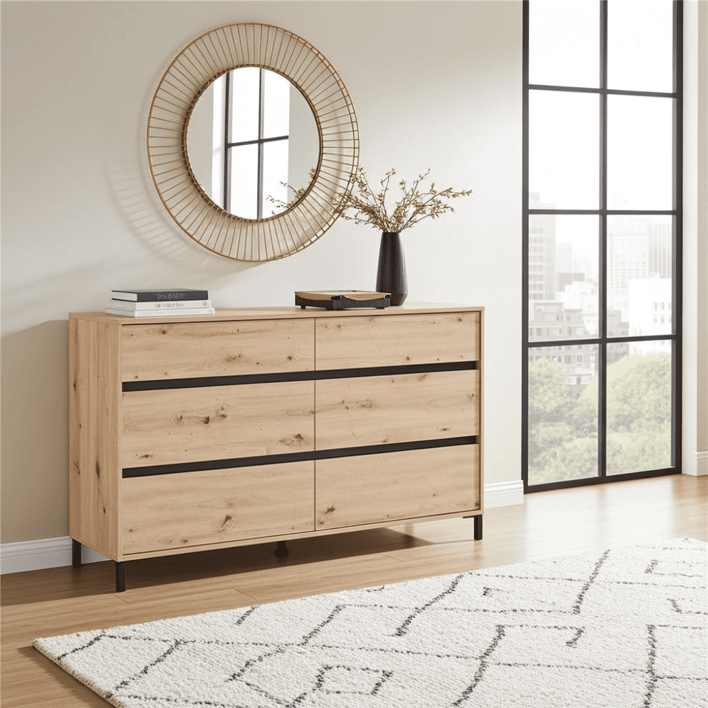 Zavaro Oak Effect Wide Chest Of Drawers - 11014257