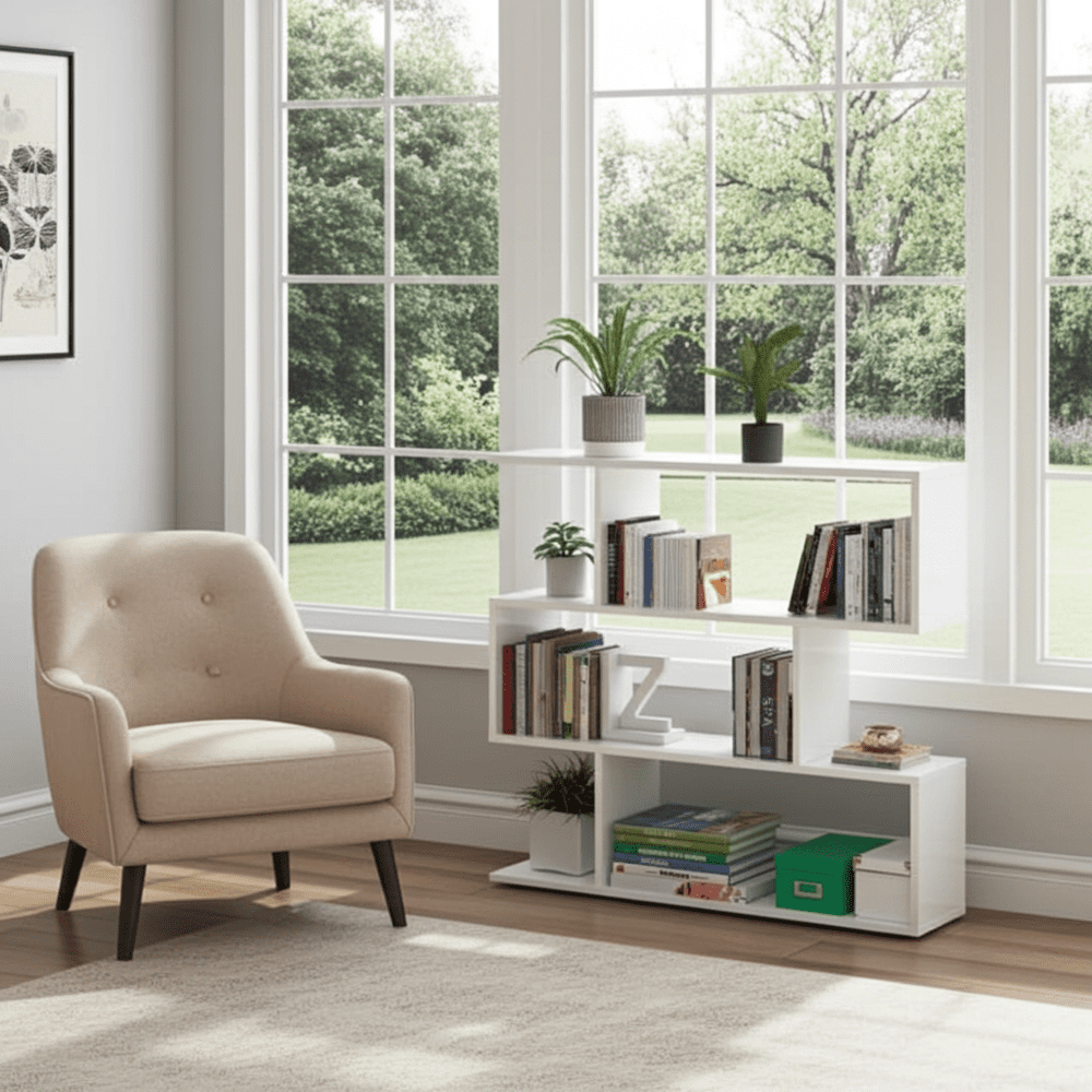 Zing Short White Gloss Bookcase - 2507