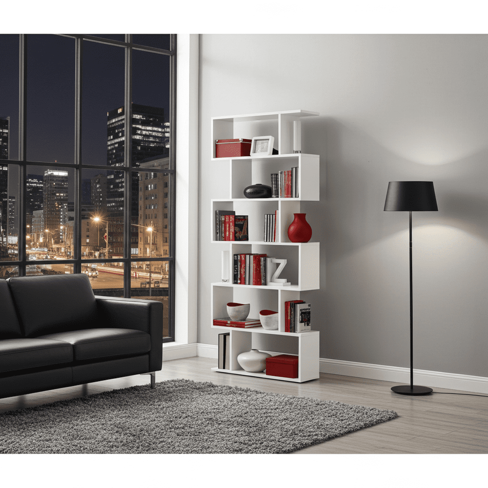 Zing White Gloss Bookcase - 2439