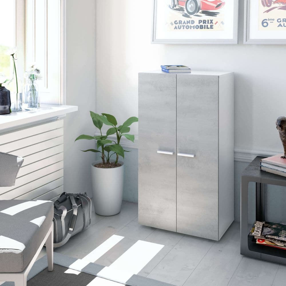 Zuldy Grey and White Shoe Cupboard - 2962