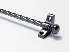 Candy Twist Antique Pewter 3/8" Stair Rod With Round Finial