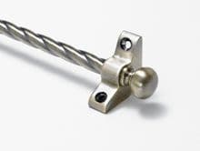 Candy Twist Rope Antique Brass 3/8" Stair Rod With Round Finial