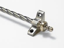 Candy Twist Rope Antique Brass 3/8" Stair Rod With Urn Finial