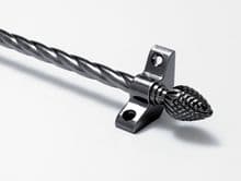 Candy Twist Rope Antique Pewter 3/8" Stair Rod With Pineapple Finial