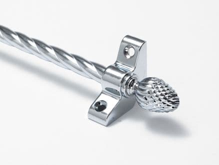 Stair Rods | Polished Chrome Stair Rods, Rope tube, Pineapple Finials