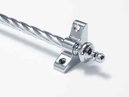 Stair Rods | Polished Chrome Rope Stair Carpet Rod with Urn Finial
