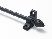 Candy Twist Rope Wrought Iron 3/8" Stair Rod With Pineapple Finial