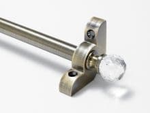 Premium Antique Brass 1/2" Stair Rod With Clear Crystal Finial