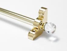 Premium Polished Brass 1/2" Stair Rod With Clear Crystal Finial