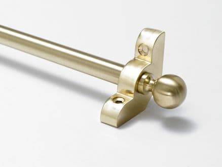 Stair Rods | Satin Brass Stair Rod Round Finial 1/2 Inch Diameter