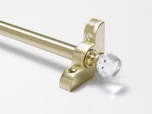 Premium Satin Brass 1/2" Stair Rod With Clear Crystal Finial