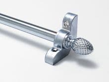 Premium Satin Chrome 1/2" Stair Rod With Pineapple Finial
