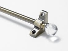 Simplicity Antique Brass 3/8" Stair Rod With Clear Crystal Finial