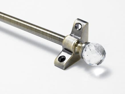 Crystal Stair Rods | Antique Brass 3/8 Inch Stair Rods With Crystal Finials