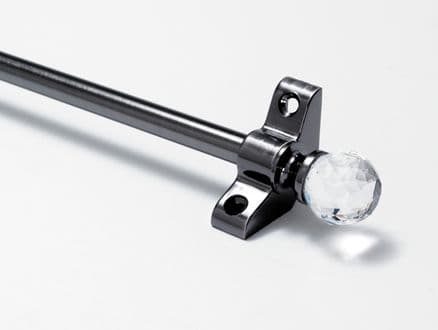 Crystal Stair Rods | Antique Pewter 3/8 Inch Stair Rods with Crystal Finials