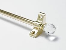 Simplicity Polished Brass 3/8" Stair Rod With Clear Crystal Finial