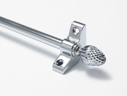 Stair Rods | Polished Chrome Stair Rods with a pineapple finial.