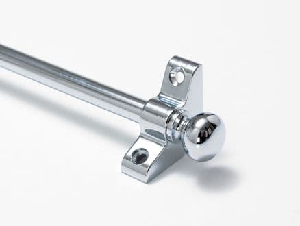 Polished chrome stair rods with a round finial