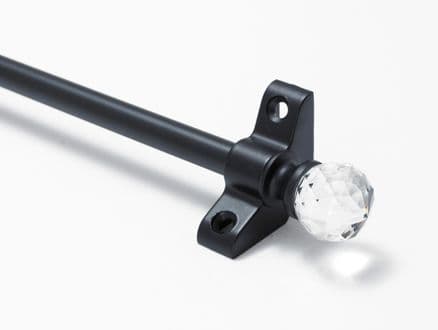 Crystal Stair Rods | Wrought Iron 3/8 Inch Stair Rods with Clear Crystal Finials.