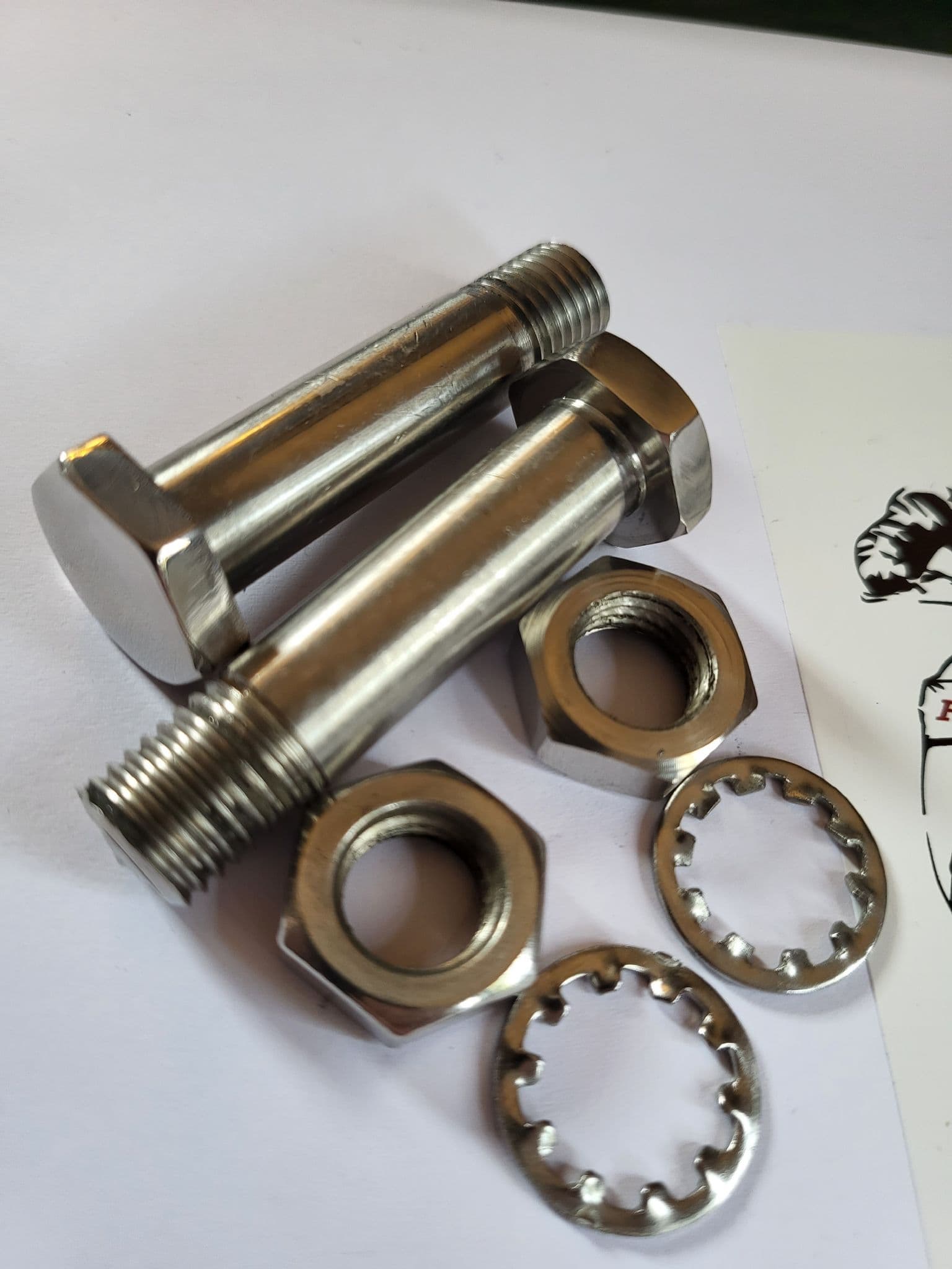 Stainless fork pivot bolts