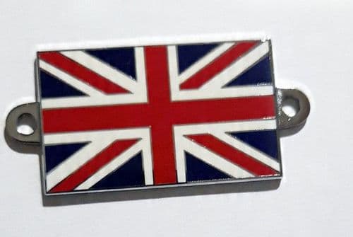 BOLT ON UNION JACK BADGE METAL ENAMEL 50 X 30