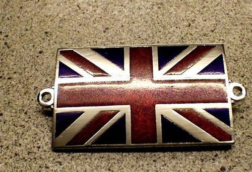 BOLT ON UNION JACK BADGE METAL ENAMEL 50 X 30