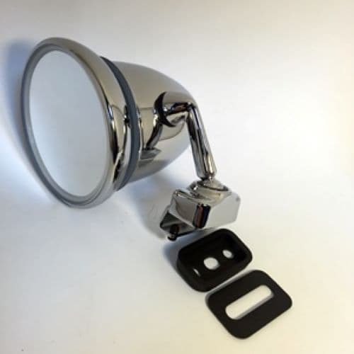 CLIP / CLAMP ON CHROME RACING BULLET MIRROR. TRIUMPH & MG/ KITS