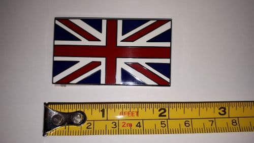 ENAMEL UNION JACK BADGE METAL SELF ADHESIVE 51 X 29MM