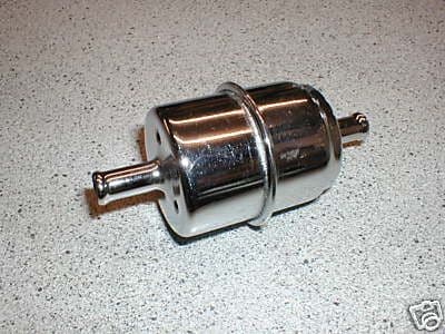 FUEL / PETROL FILTER- LARGE CHROME FOR IN LINE USE 1/4 INCH