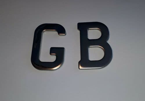 GB LETTER SET STAINLESS STEEL SELF ADHESIVE