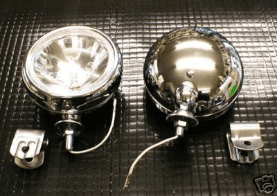 HALOGEN SPOTLAMPS CHROME PAIR INCLUDING FIXING CLIPS