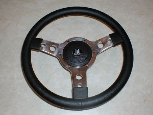 LEATHER RIM STEERING WHEEL 14INCH TRIUMPH / MG