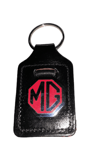 MG KEY FOB/ RING LEATHER WITH BADGE MGB MIDGET
