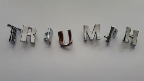 TRIUMPH CHROME LETTER BADGE SET 7038628 TR SPITFIRE HERALD