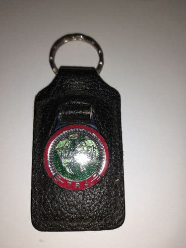 TRIUMPH TR4 EMBLEM KEY FOB / RING LEATHER GT6 SPITFIRE