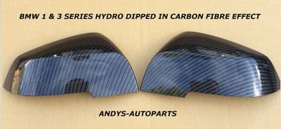 Bmw 1 Series 2012 On F20 / F21 Pair Of Wing Mirror Covers In Carbon Fibre Effect