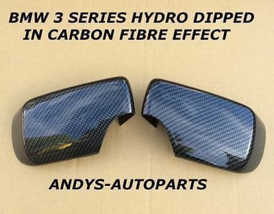 Bmw 3 Seres E46 01 - 05 Pair Of Wing Mirror Cover L/H & R/H  Carbon Fibre Effect (1)