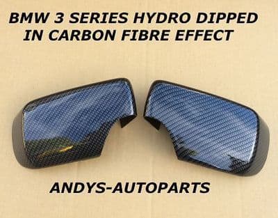 Bmw 3 Series E46 01 - 05 Pair Of Wing Mirror Cover L/H & R/H  Carbon Fibre Effect