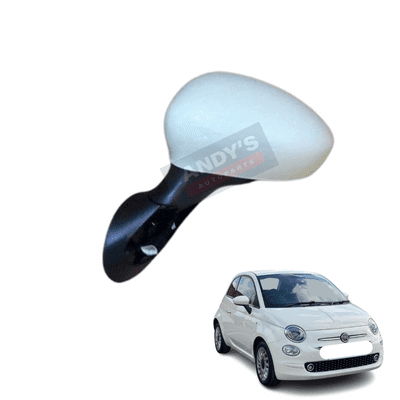 Fiat 500 2007 Onwards Complete Electric Wing Mirror L/H Or R/H Bosso Nova White